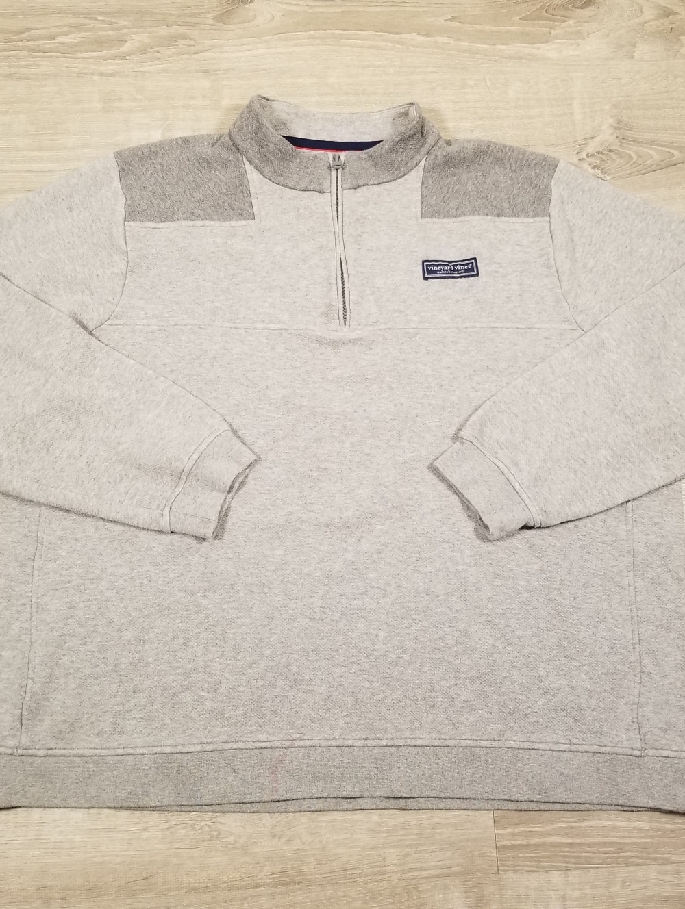 Vineyard Vines The Shep Shirt Mens Gray Quarter Zip Fleece Pullover Sweater XXL
